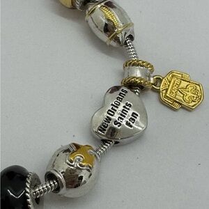 The Bradford Exchange New Orleans Saints Charm Bracelet - Silver and Gold